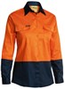 BISLEY WOMENS HI VIS LONG SLEEVE DRILL SHIRT