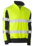 BISLEY TAPED HI VIS CONTRAST STRETCHY 14 ZIP PULLOVER 
