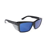 BOLLE STKS 420 SAFETY GLASSES COBALT MIRROR POLARISED LENS WITH BLACK FRAME